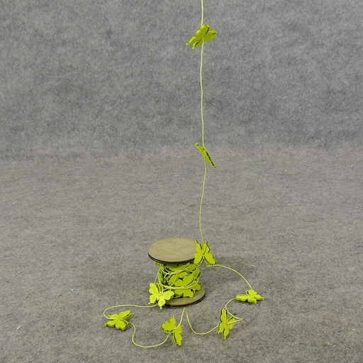 [SJ5048-GRN] BUTTERFLY 1.15" 24/GARLAND 8'  GREEN