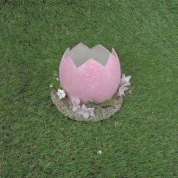 [SJ6004-PNK] EGG PLANTER ROUND 5.5 x 4.25&quot;  PINK