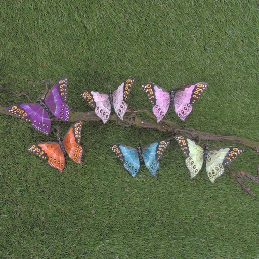 [SJ6016-AST] BUTTERFLY 5" FEATHER 6-ASST(24/BOX)