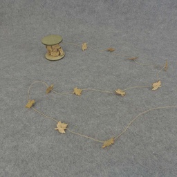 [SJF5001-LBN] 9' GARLAND 1.25" MAPLE LEAVES   LIGHT BROWN