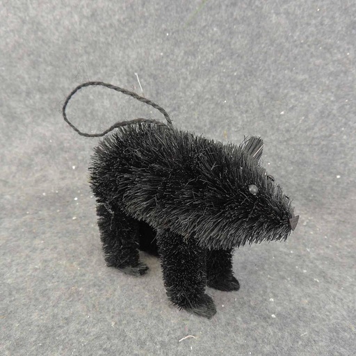 [SJF6009] BEAR 5.5" x 4" W/HANGER BLACK NAT. MATERIAL