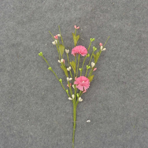 [SL8016-PCG] 10" FLOWER/PIP BERRY PICK (6 PER BAG) PINK/CREAM/GREEN