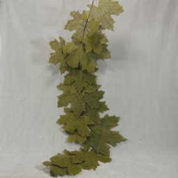 [SRF4012-GRN] GARLAND BURLAP MAPLE LEAVES 58&quot;  GREEN