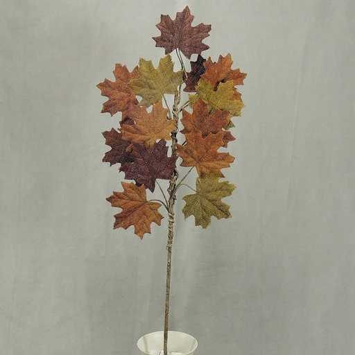 [SRF4013-BGN] BURLAP MAPLE LEAVES SPRAY 28"