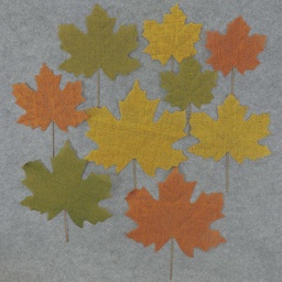 [SRF4015-AST] BURLAP MAPLE LEAVES 14&quot;,10&quot;,7&quot;