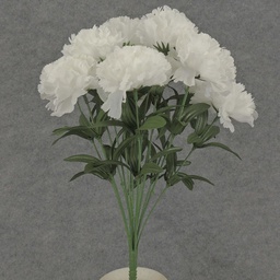 [SP63-WHT] 20&quot; CARNATION BUSH X 14    WHITE