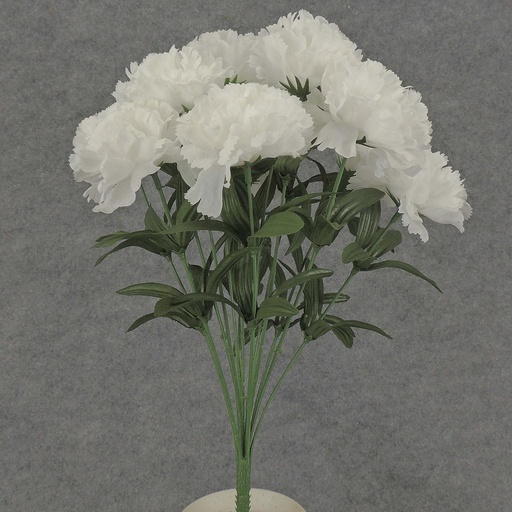 [SP63-WHT] 20" CARNATION BUSH X 14    WHITE