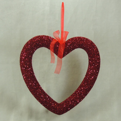 [SR302] HEART DISPLAY GLITTER FOAM RED 15.3" X 15.3"