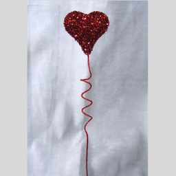 [SR305] 18&quot; HEART 3&quot; GLITTER FOAM PICK RED