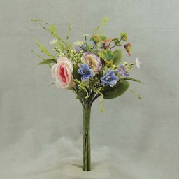 [SR306-PCG] PHILOX/HYDRANGEA/LVS BOQUET 16&quot;  PURPLE/CREAM/GREEN