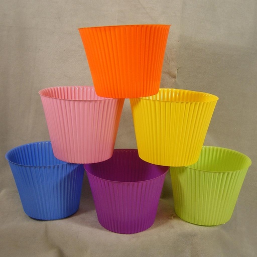 [SR4005-AST] POT COVER 6.75" x 5.25"H 6-AST YL-BL-PU-PK-LGN-ORG