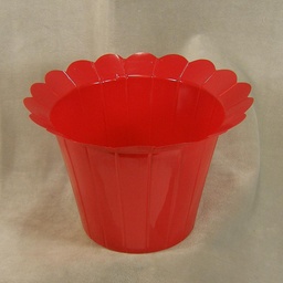 [SR4007-RED] POT(6&quot; GP) COVER SCALLOP  RED