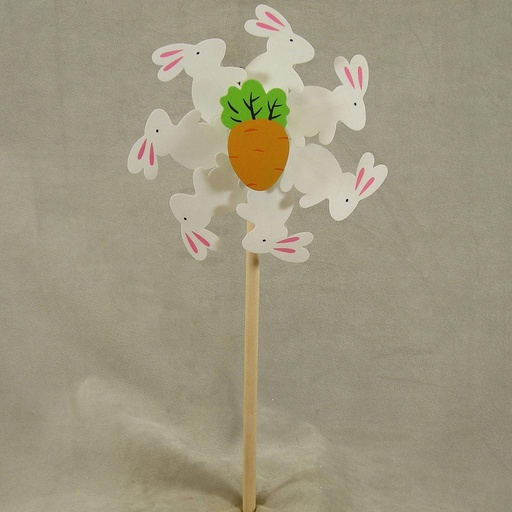 [SR4028-RAB] WINDMILL 16" x 6" RABBITS WHITE