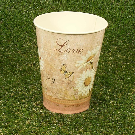 [SR4034-PNK] PLANTER TIN 4.75" x 6" W/PRINT W/LINER PINK