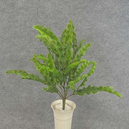 [SR6011-GRN] FOLIAGE BUSH RUFFLED X7 16&quot; GREEN/PLASTIC