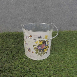 [SR6060] PLANTER TIN PANSY 4.25x4.25&quot;    W/LINER