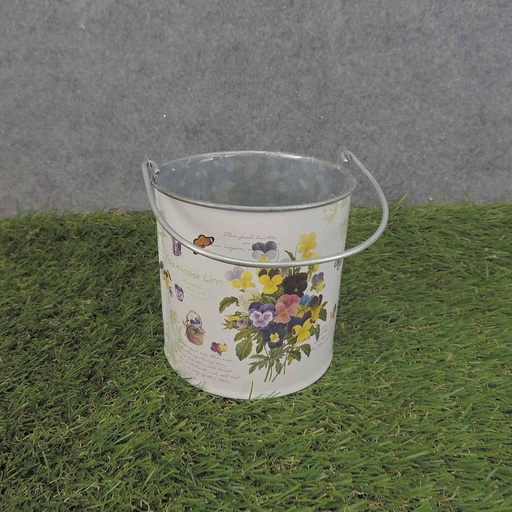 [SR6060] PLANTER TIN PANSY 4.25x4.25"    W/LINER