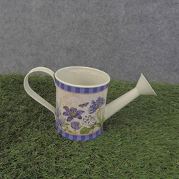 [SR6061-PUR] PLANTER WATERING CAN 7.5x3.5&quot; SM. PURPLE CLEMAT