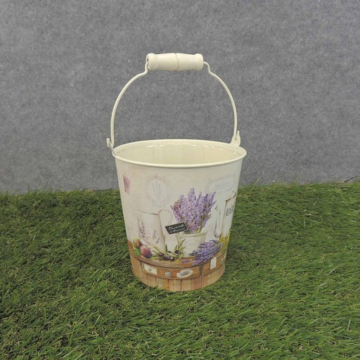 [SR6062-LAV] PLANTER SET LAVENDER PRINT 3/ST W/HANDLE & LINER