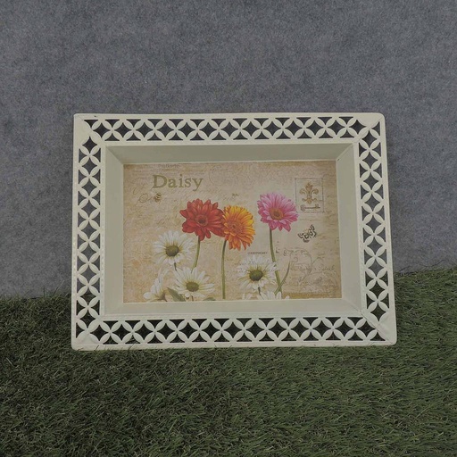 [SR6074-DAI] METAL TRAY 15x11" GERBERA PRINT