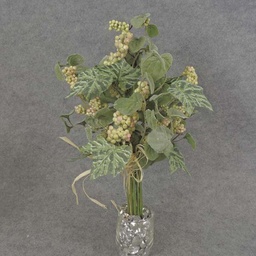 [SR6080] BERRY/LEAF BUNDLE W/RAFFIA 17" 
