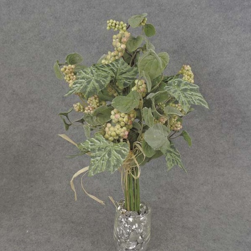 [SR6080] BERRY/LEAF BUNDLE W/RAFFIA 17" 