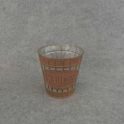 [SR6201] PLANTER TIN 5.5&quot; x 5.75&quot; METAL/&quot;GARDEN&quot;