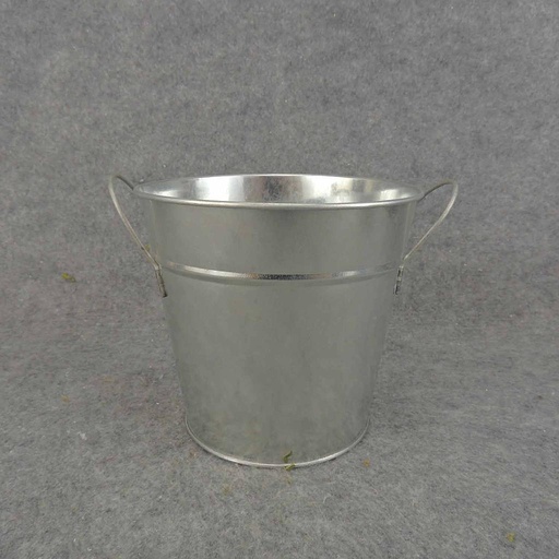 [SR6205] PLANTER TIN 5.5" x 5.5" SILVER METAL