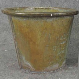 [SR7009S] PLANTER TIN 5.5x4.5&quot; W/LINER ACID WASH METAL