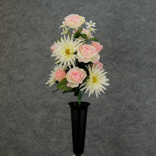 [WW5005C-PCM] ROSE/GERBERA CEMETERY CONE 20"