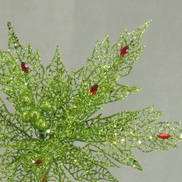 [X05003-GRN] POINSETTIA W/JEWEL 22&quot; GREEN