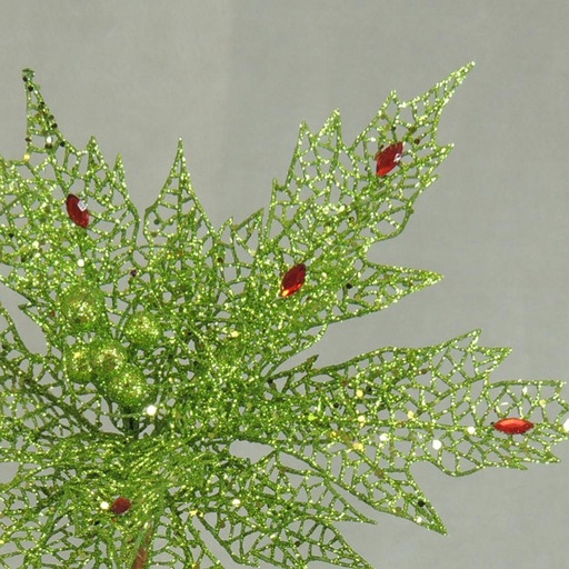 [X05003-GRN] POINSETTIA W/JEWEL 22" GREEN