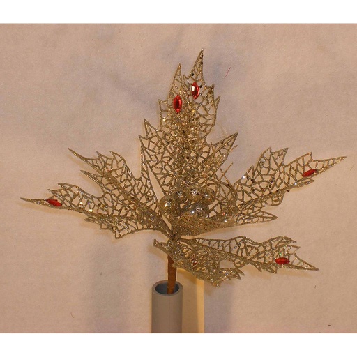 [X05005-PTN] POINSETTIA PICw/JEWELS PLATINUN 8" HEAD