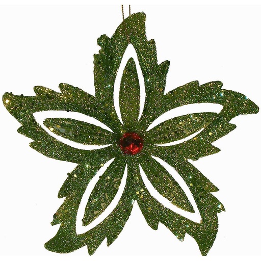 [X05144-GRN] ORNAMENT HANGING W/JEWEL GREEN