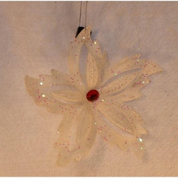 [X05144-WHT] ORNAMENT HANGING W/JEWEL WHITE