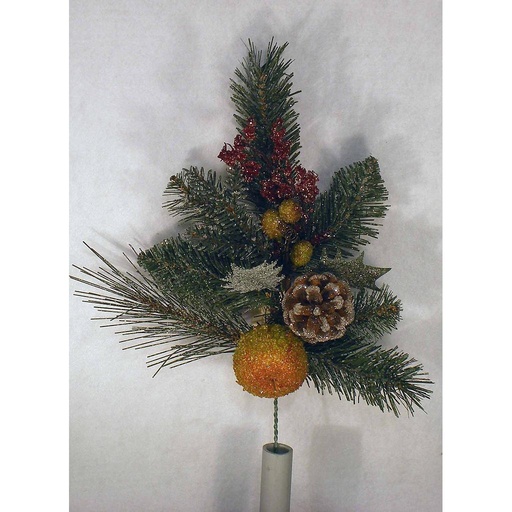 [X100242] 18" PINE SPRAY FRUITS/CONE/BERRY