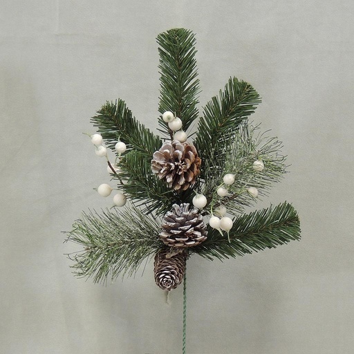 [X100243] PINE SPRAY CONE/BERRY 18"