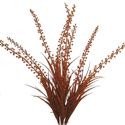 [X5622-BRN] 30" GLITTER X'MAS BERRY BUSH X9  BROWN