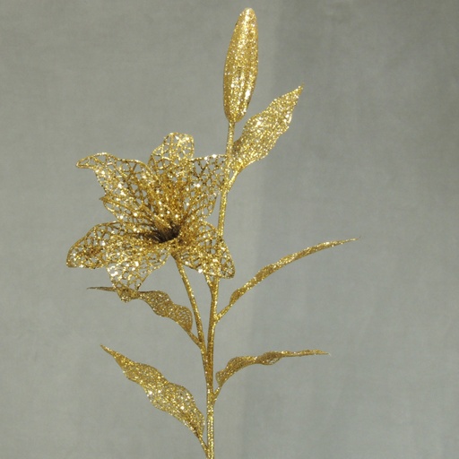[X13829-GLD] 30" TIGER LILY STEM GLITTER GOLD