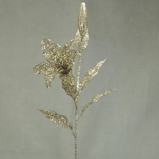 [X13829-PTN] 30" TIGER LILY STM GLITTER PLATINUM