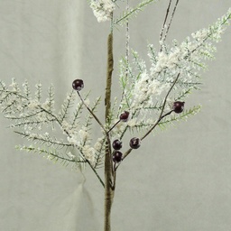 [X60855] FERN SPRAY SNOW FLOCKED 21"