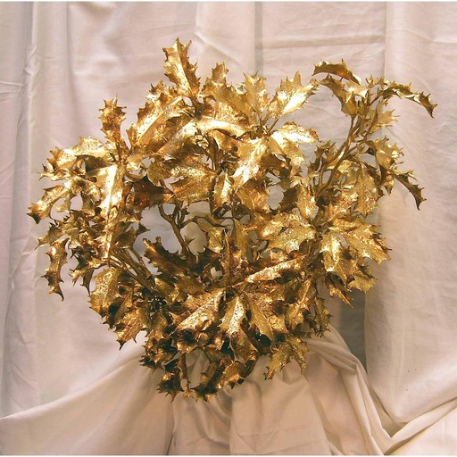 [X40020-GLD] HOLLY METALLIC BUSH X 9  GOLD