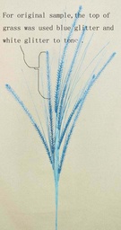 [XA15-BLU] 37&quot; GLITTER FEAT. GRASS MINI SPRAY  BLUE