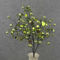 [X100320-GRN] 24" BALL GLITTER/SEQUIN BUSH X11  GREEN