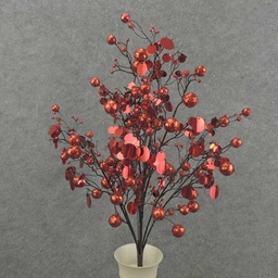 [X100320-RED] 24" BALL GLITTER/SEQUIN BUSH X11  RED