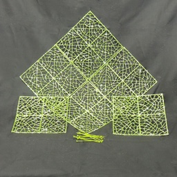 [X1026-GRN] SQUARE BRICK 8" GLITTER GREEN (6/BAG)