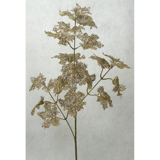 [X13488-PEW] MAPLE SPRAY X3 GLITTER PEWTER