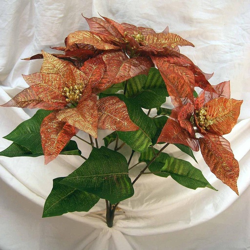 [X696153-RED] POINSETTIA 24" BUSH X5 w/MICA  RED