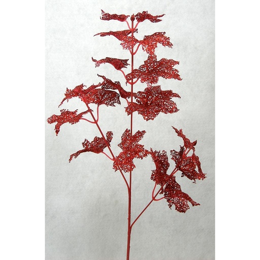 [X13488-RED] MAPLE SPRAY X3 GLITTER   RED