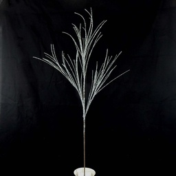 [X60761-SIL] 33" GLITTER LONG GRASS SPRAY SILVER(6/BAG)